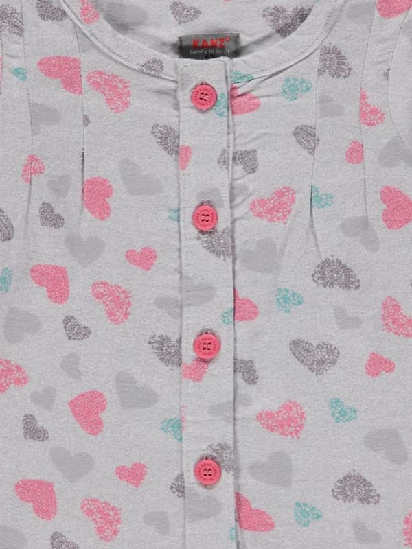 Pigesweatshirt, uknappet, mix, hjerter, Kanz