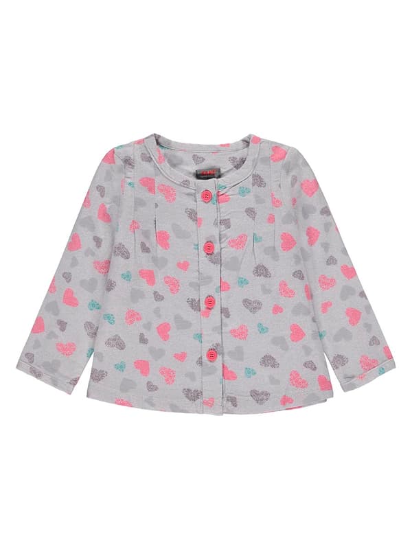 Pigesweatshirt, uknappet, mix, hjerter, Kanz