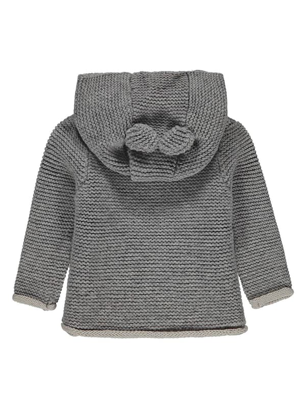 Pigecardigan med hætte, grå, Kanz