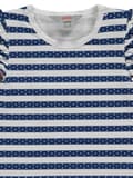 Miniatyrbild 3 av 3: T-shirt för flickor, vit och marinblå, ränder, Kanz