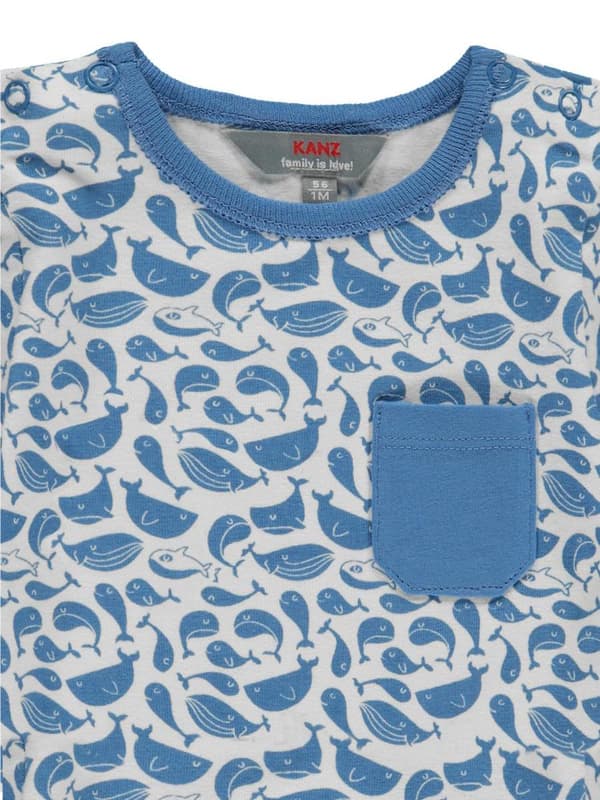 Baby-T-shirt, blandad, fisk, Kanz