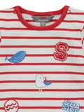 Miniatyrbild 3 av 3: Baby-T-shirt, röd och vit, ränder, Kanz