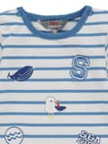 Miniatyrbillede 3 af 3: Børne-T-shirt, hvid, blå, striber, Kanz