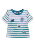Miniatyrbillede 1 af 3: Børne-T-shirt, hvid, blå, striber, Kanz