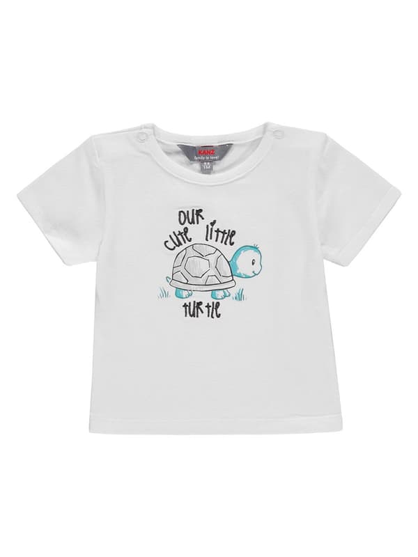 Baby T-shirt, hvid, skildpadde, Kanz