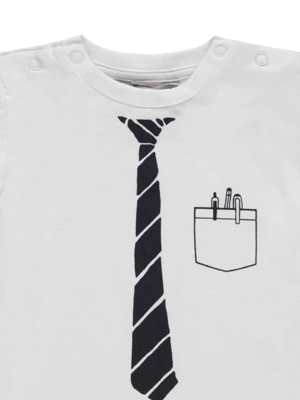 Pojk-T-shirt, vit, slips, Kanz