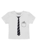 Miniatyrbild 1 av 3: Pojk-T-shirt, vit, slips, Kanz