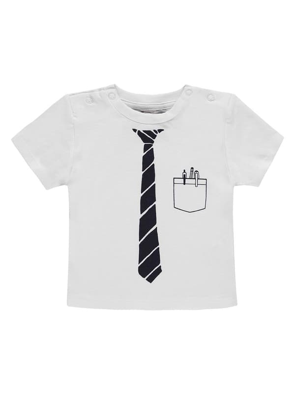 Pojk-T-shirt, vit, slips, Kanz