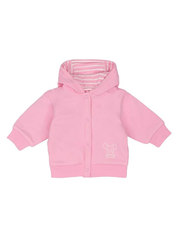 Pigersweatshirt med hætte, lynlås, vendbar, lyserød, Kanz