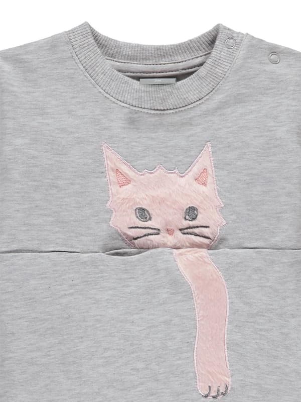 Flickströja, grå, kattunge, Kanz