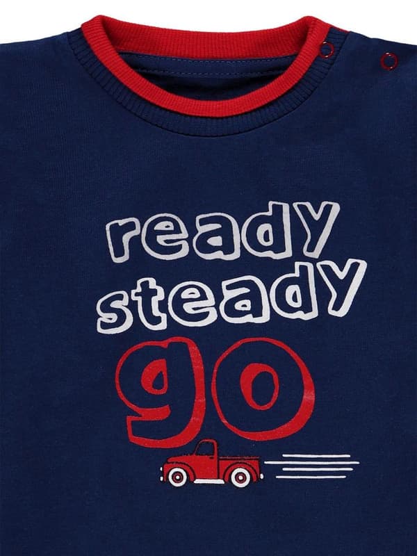 Drengebluse med lange ærmer, blå, Steady Ready Go, Kanz