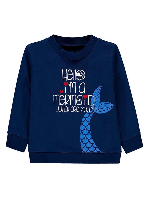 Åben sweatshirt til piger, marineblå, Kanz
