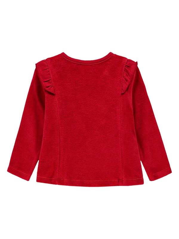 Langærmet sweatshirt til piger, rød, Kanz