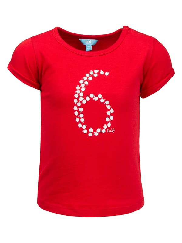Piger T-shirt, rød, 6, Lief