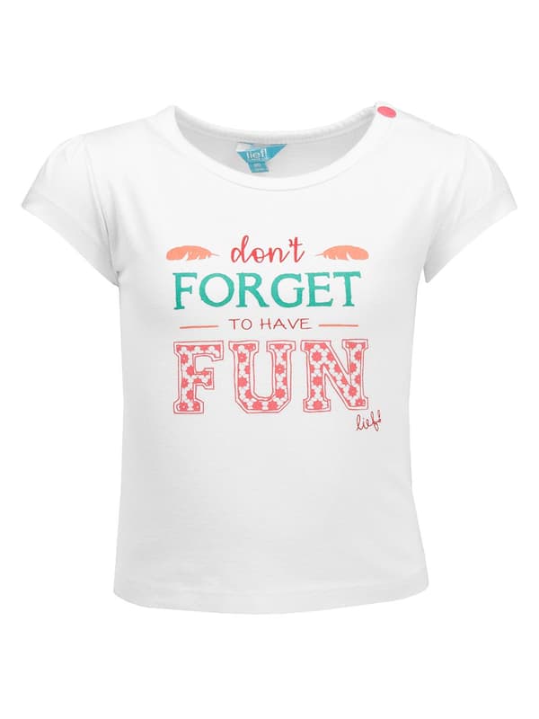 T-shirt för flickor, vit, Glöm inte att ha kul, Lief