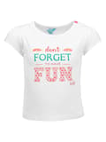 Miniatyrbillede 1 af 4: Pige-T-shirt, hvid, Glem ikke at have det sjovt, Lief