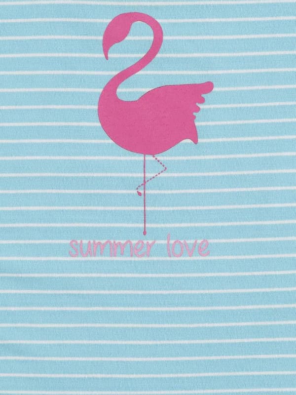 Flicka-t-shirt, turkos, flamingo, Lief