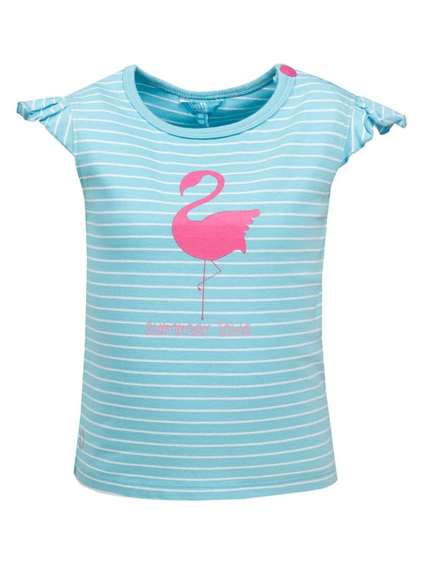 Flicka-t-shirt, turkos, flamingo, Lief