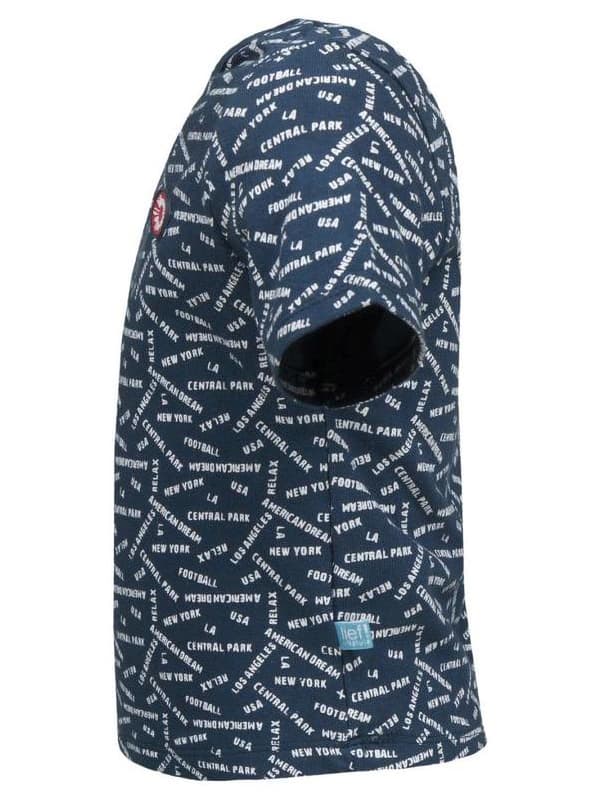 Pojk-T-shirt, marinblå, text, Lief