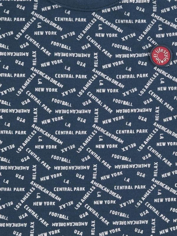 Pojk-T-shirt, marinblå, text, Lief
