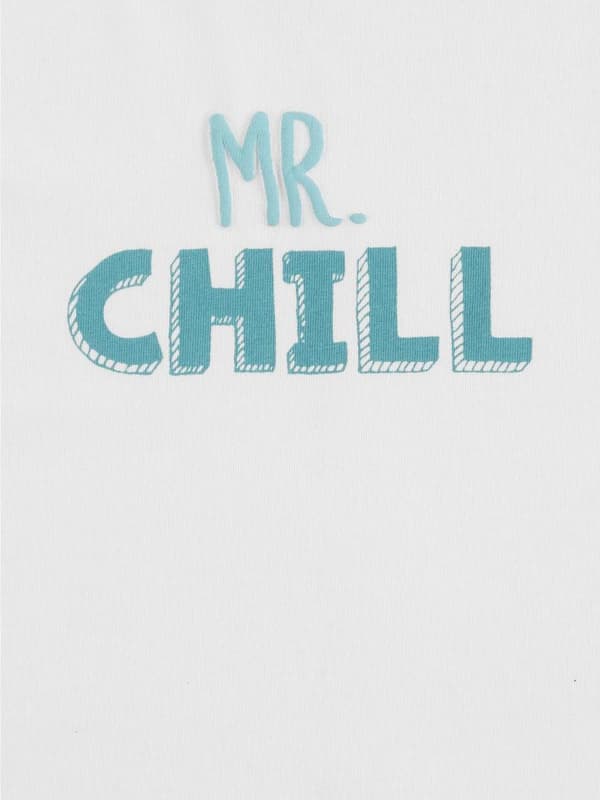 Pojk-T-shirt med Mr.-tryck Chill white Lief