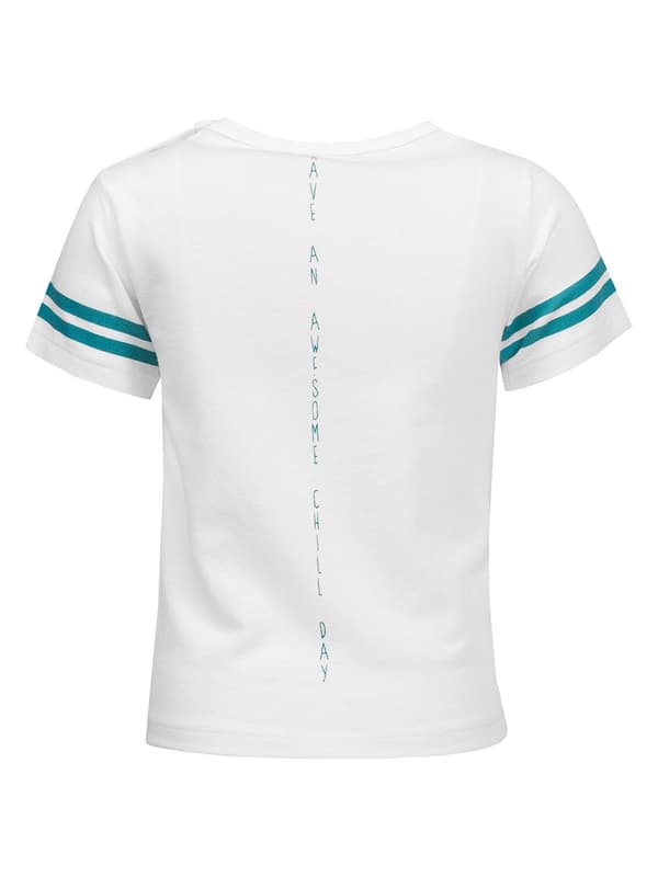 Pojk-T-shirt med Mr.-tryck Chill white Lief