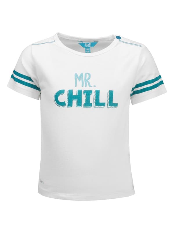 Pojk-T-shirt med Mr.-tryck Chill white Lief
