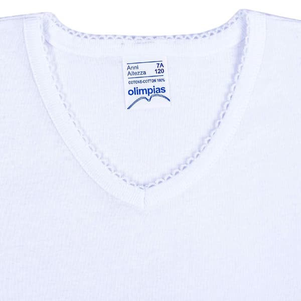 Kortärmad PE-t-shirt för flickor, vit, Olimpias