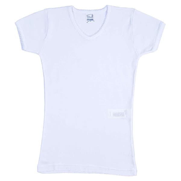 Kortärmad PE-t-shirt för flickor, vit, Olimpias