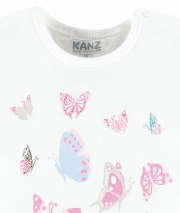 Babyblus med tryck vit Kanz