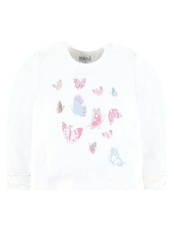 Babyblus med tryck vit Kanz