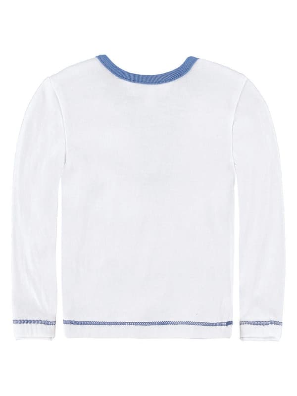 Drengebluse med print, hvid Kanz