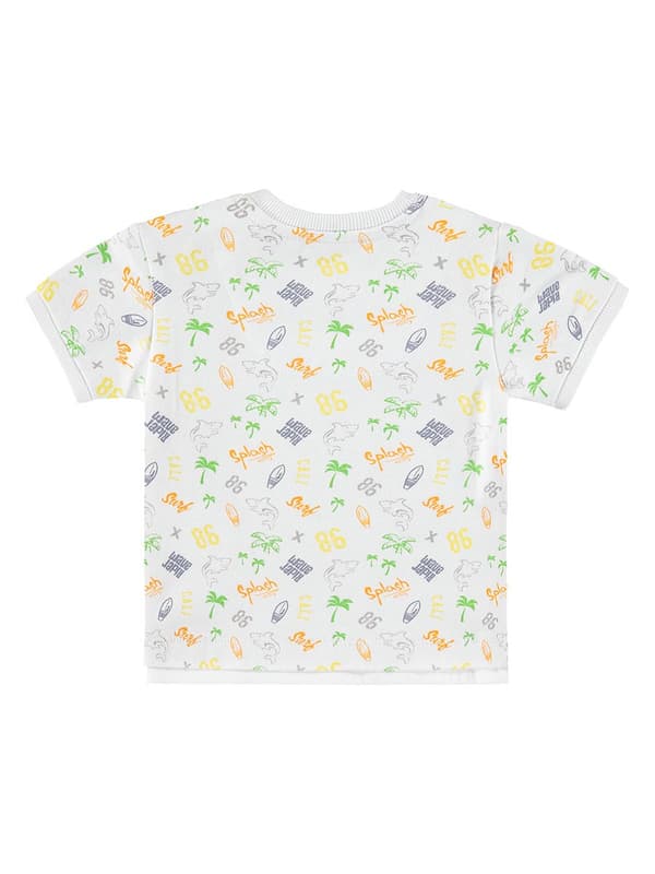 Baby-T-shirt med färgglatt mönster, vit Kanz