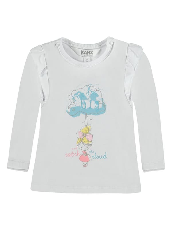 Babyblus med tryck vit Kanz