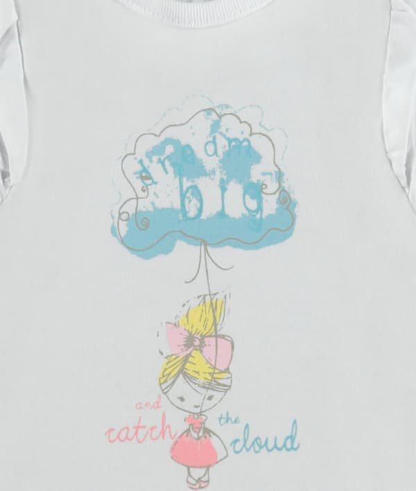 Babybluse med print hvid Kanz
