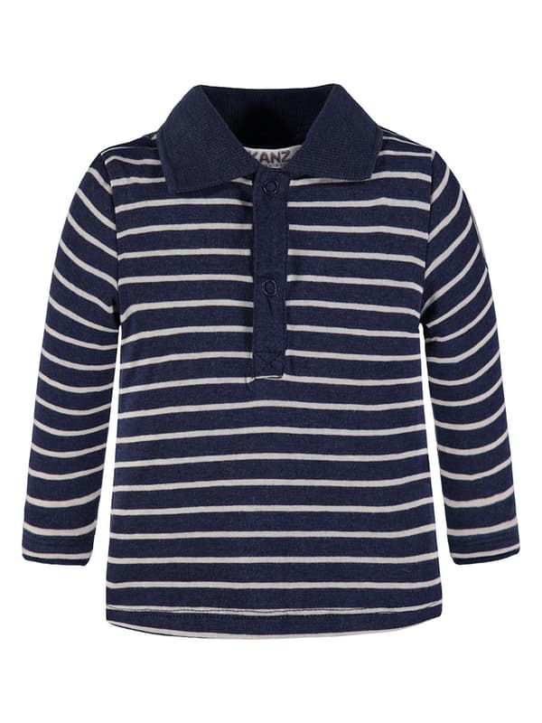 Baby randig blus marinblå Kanz