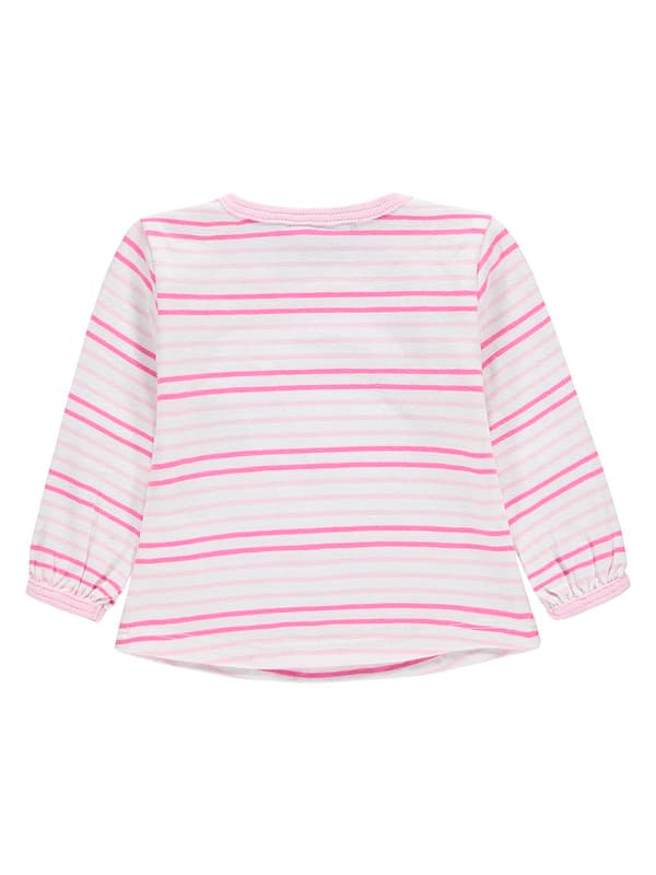 Babyrosa randig blus Kanz