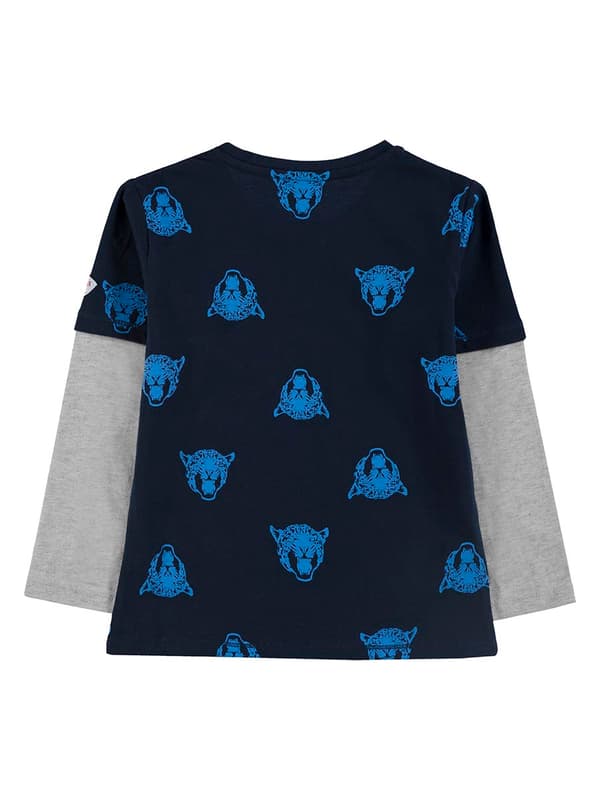 Marinblå t-shirt för pojkar med Kanz-tryck