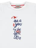 Miniatyrbillede 3 af 3: Hvid pige-T-shirt med Kanz-print
