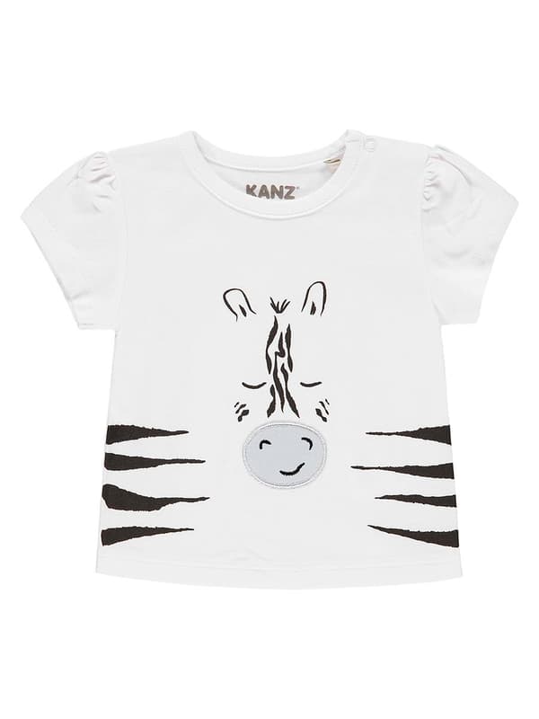 Baby-T-shirt med tryck vit Kanz