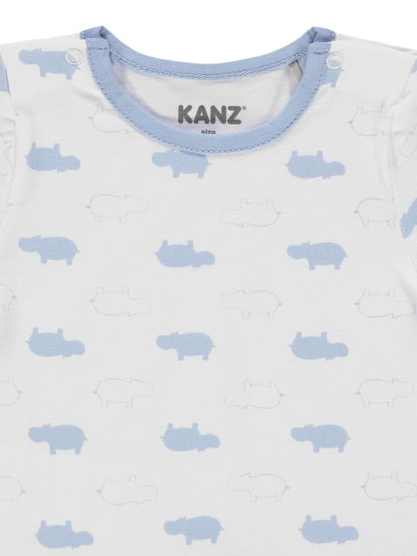 Baby hvid bluse med Kanz-print