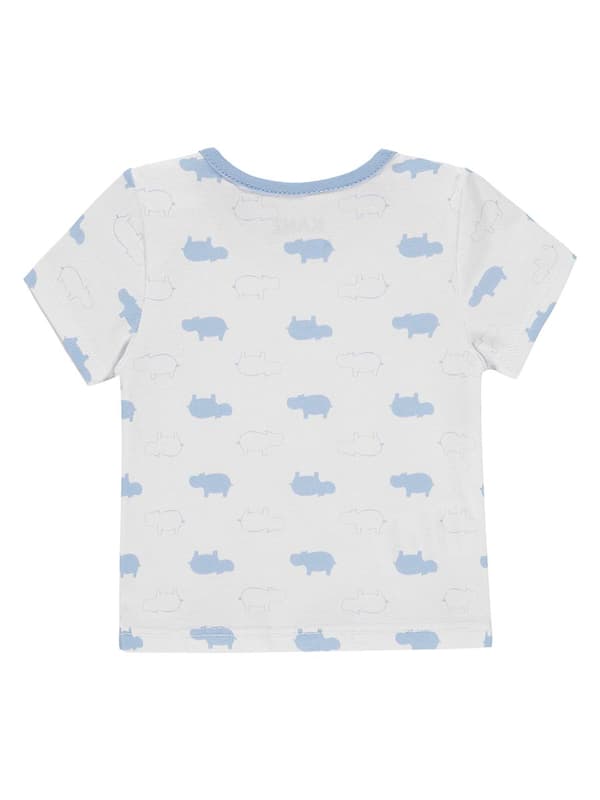 Baby hvid bluse med Kanz-print