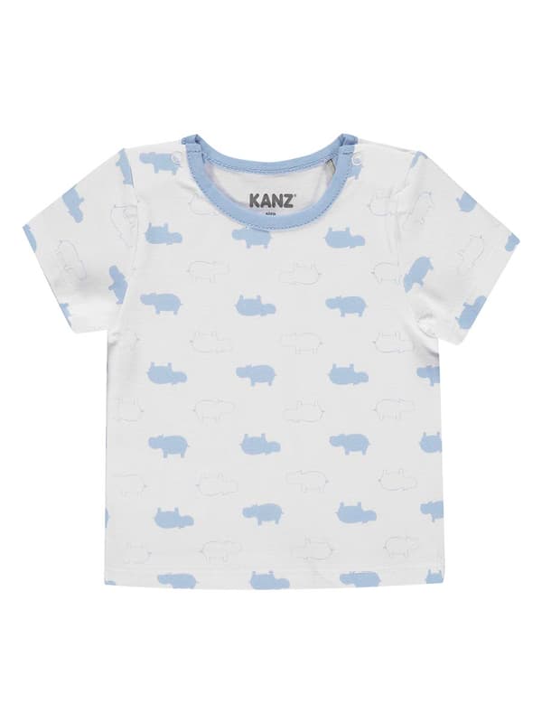 Baby hvid bluse med Kanz-print