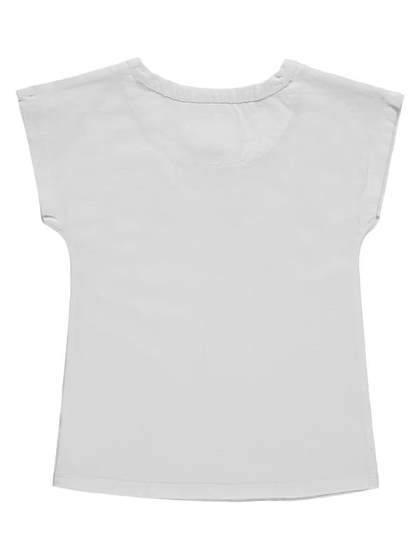 T-shirt med korta ärmar för flickor, vit, Kanz