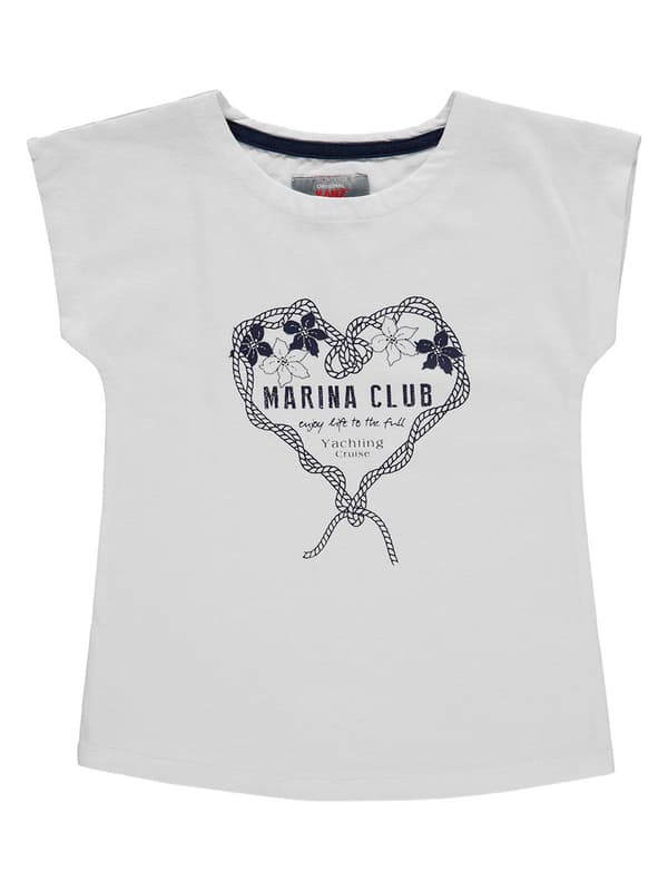 T-shirt med korta ärmar för flickor, vit, Kanz