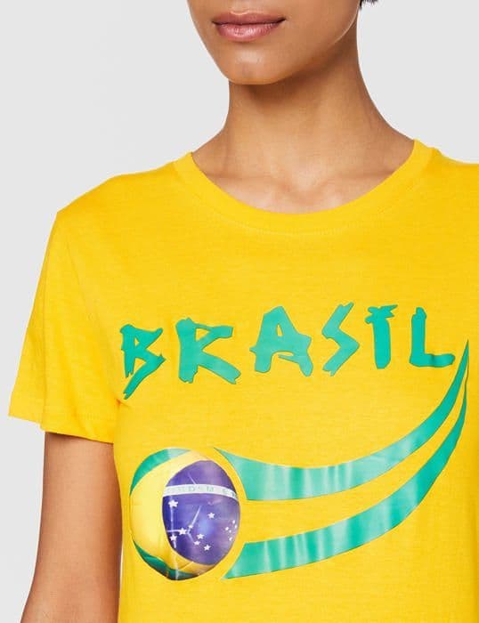Supportershop T-shirt - TSBRAWS - Brasilien T-shirt med rund hals för damer