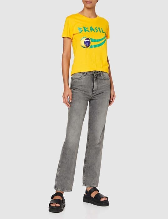 Supportershop T-shirt - TSBRAWS - Brasilien T-shirt med rund hals för damer