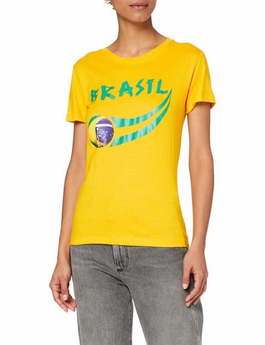 Supportershop T-shirt - TSBRAWS - Brasilien T-shirt med rund hals för damer