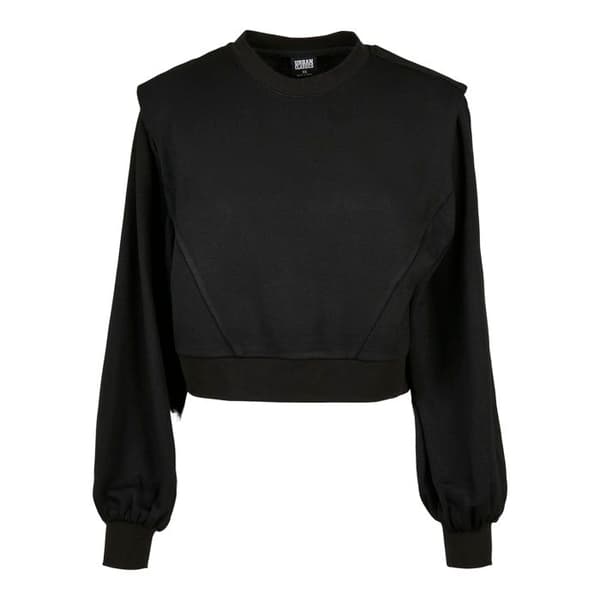 Sweatshirt - Urban Classics - Ded Shoulder - Modal Terry - Långa Ärmar - Svart
