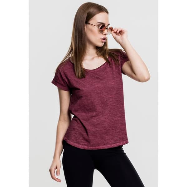 T-shirt dam - Urban Classic - Spray lång - Bordeaux - Korta ärmar - Rundad hals